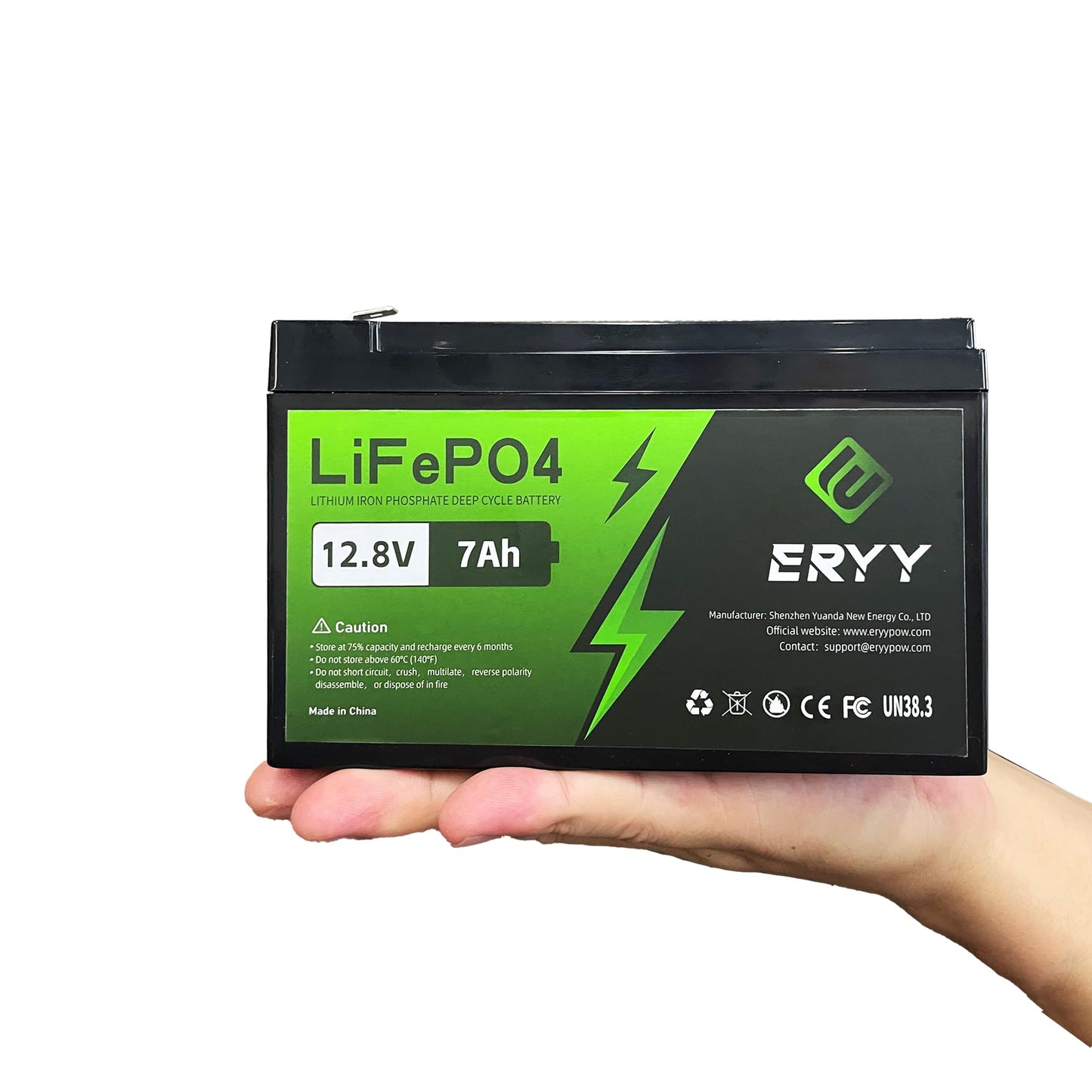 ERYY 12V  7AH LiFePO4 Battery LCD Screen